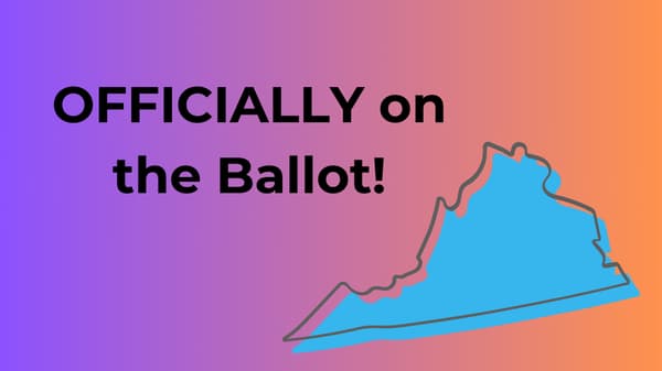 Graphic announcing Bentley Hensel getting on the ballot for US Congress in Virginia